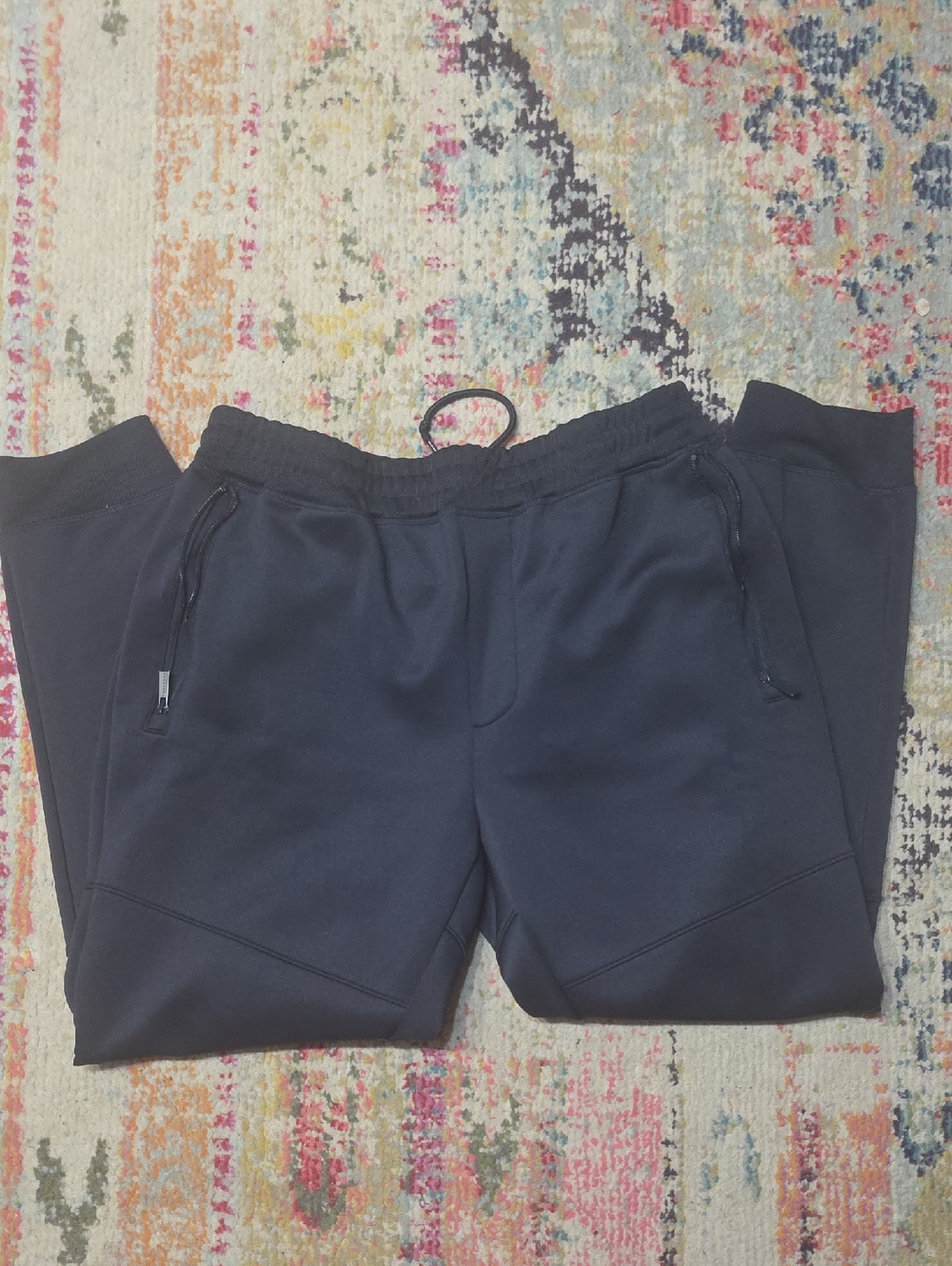 Sean John Black Elastic Waist Drawstring Joggers